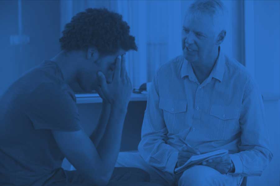man receiving therapy in a Intensive Outpatient Program