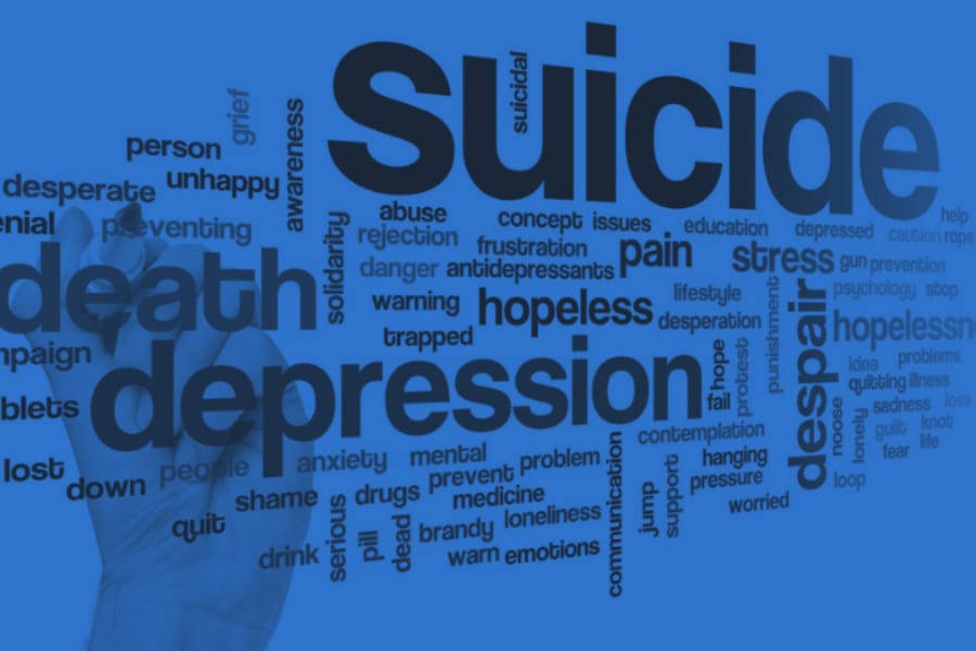 suicide and depression word cloud