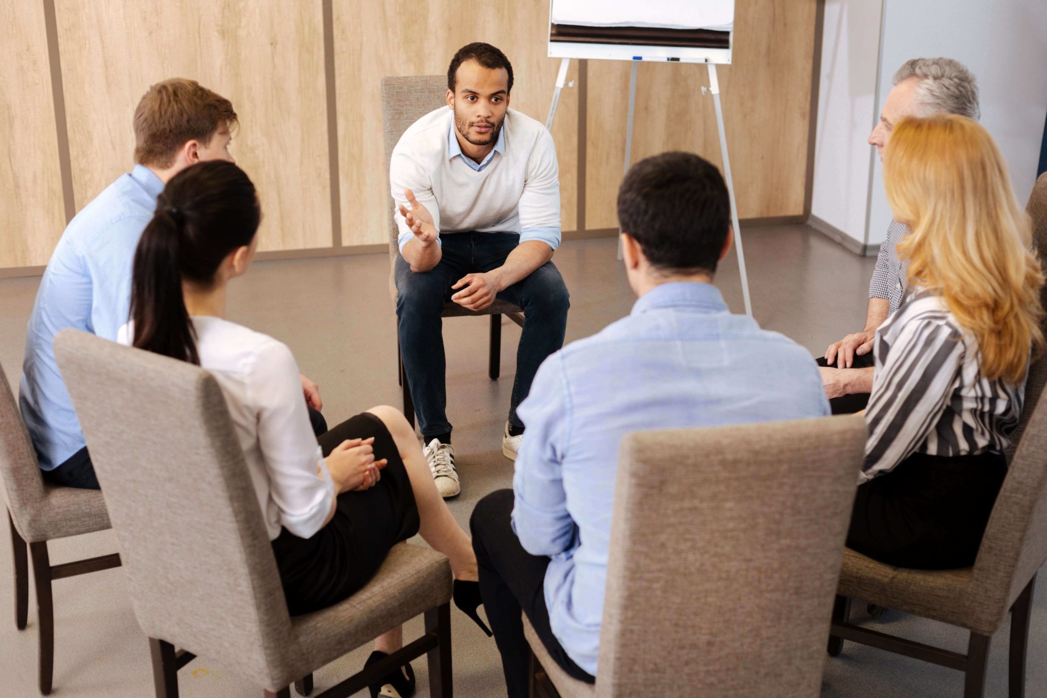 group therapy session for substance abuse