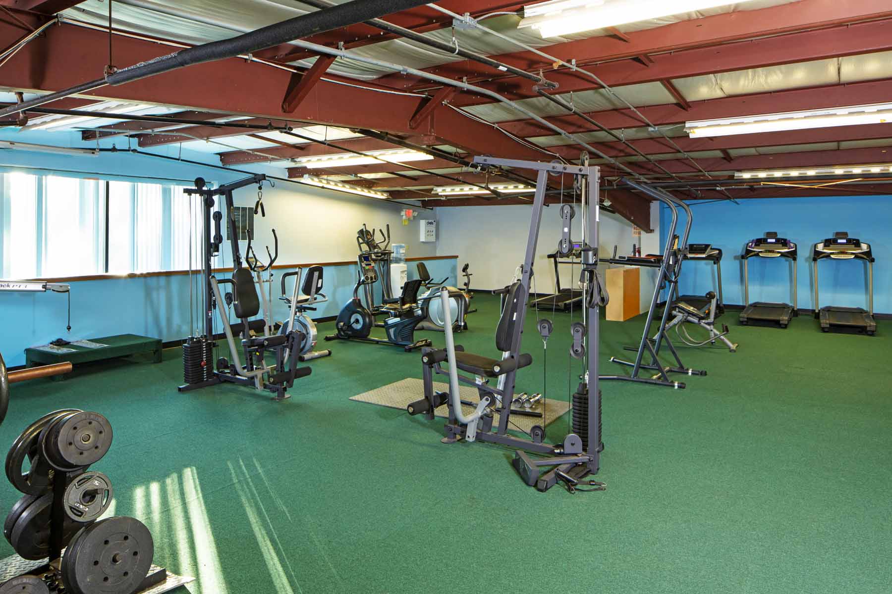 weights and exercise machines