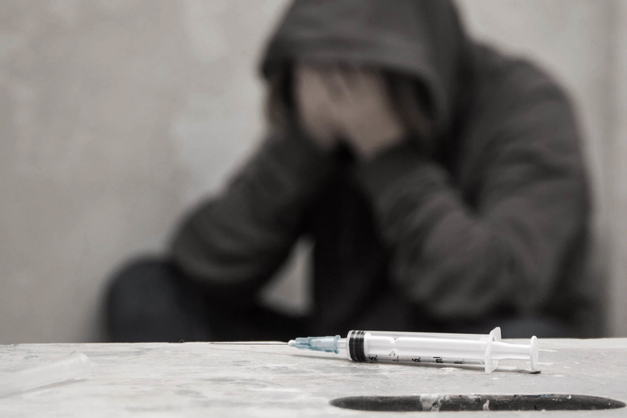 man addicted to using heroin