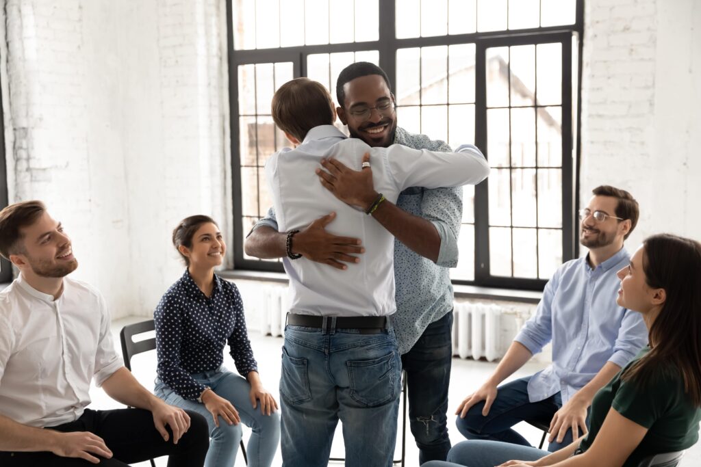 support group celebrating a sobriety anniversary