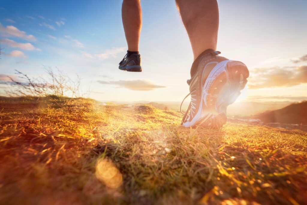 man in recovery running