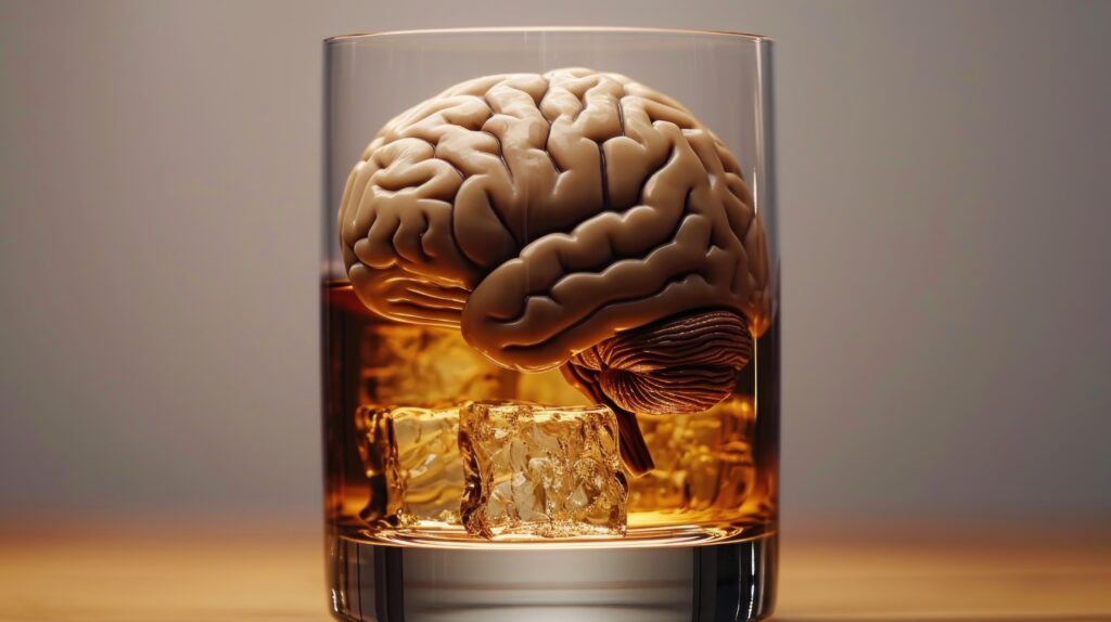 brain sitting in alcohol
