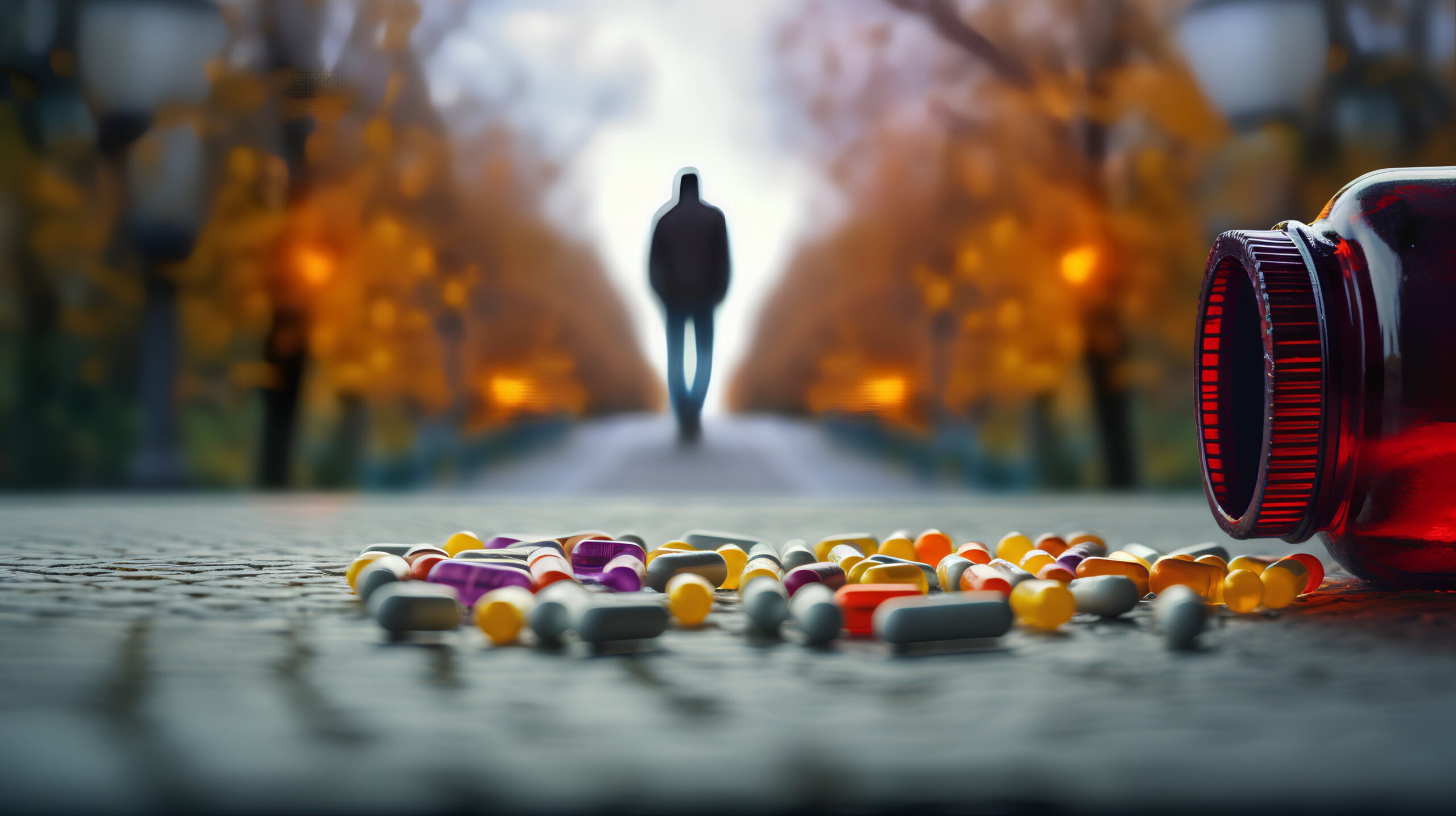 man walking away from opioids