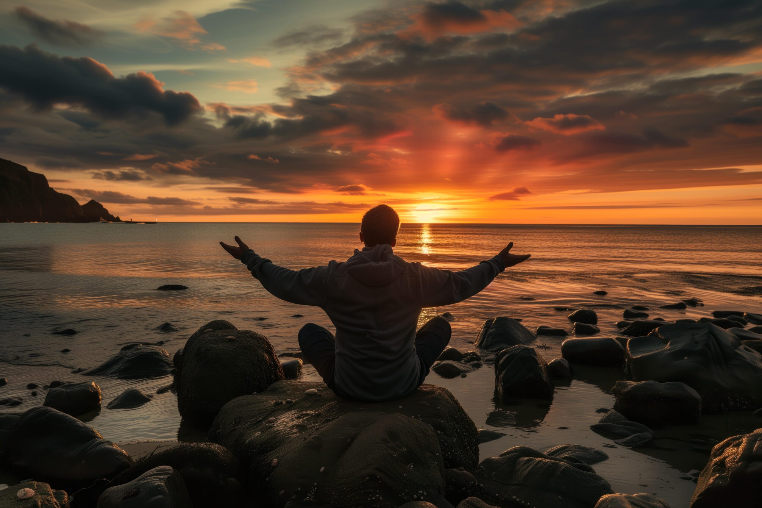 man celebrating quitting alcohol