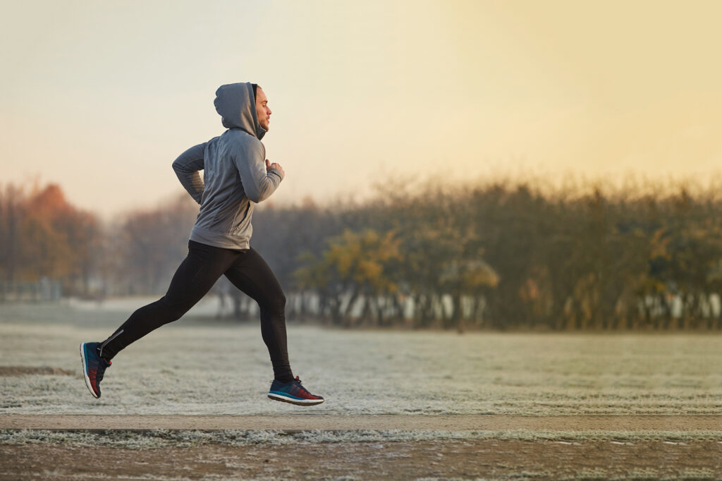 man running in park